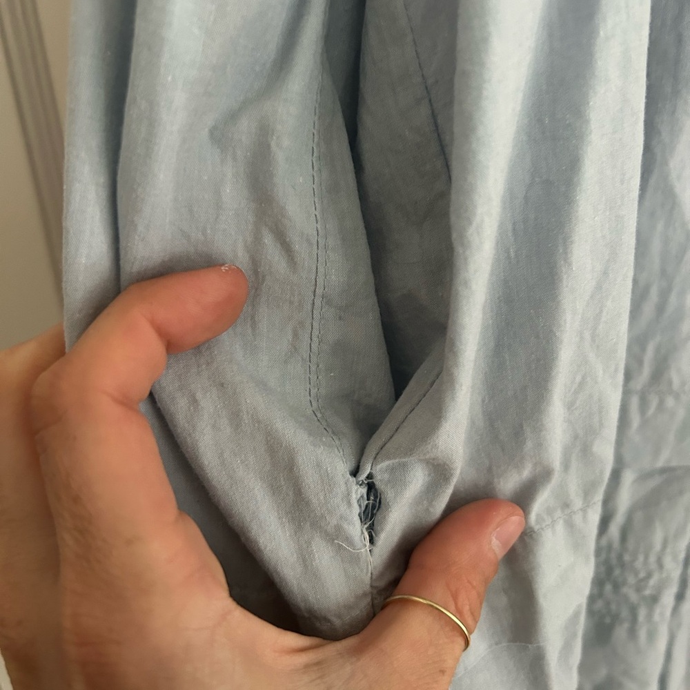 Christy Dawn Light Blue Mini Dress with Lace Trim - Picture 5 of 6